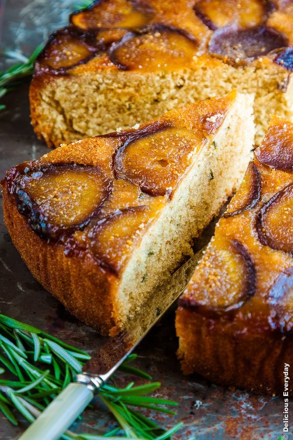 Honey and rosemary upside down fig cake