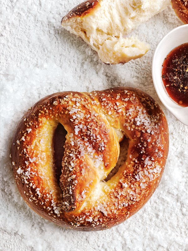 Honey and vinegar salted pretzels
