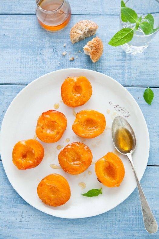 Honey apricots and pineapple sage financiers