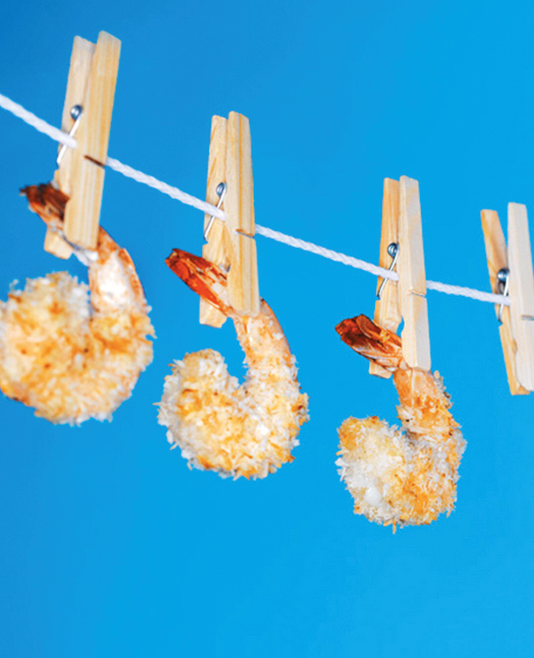 Honey-baked coconut shrimp