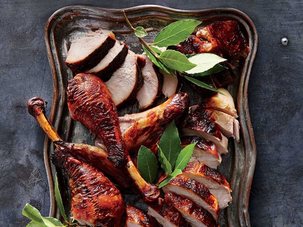 Honey-bourbon spatchcocked turkey