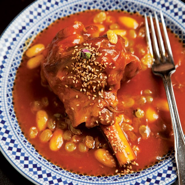 Honey-braised lamb shanks (Mrouzia)