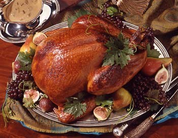 Honey-brined turkey with cream gravy