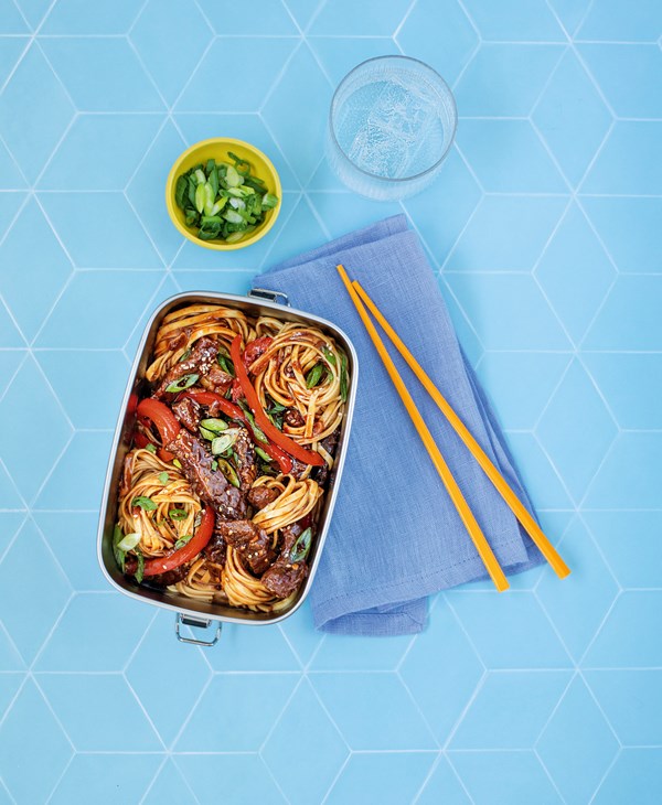 Honey chilli beef noodles