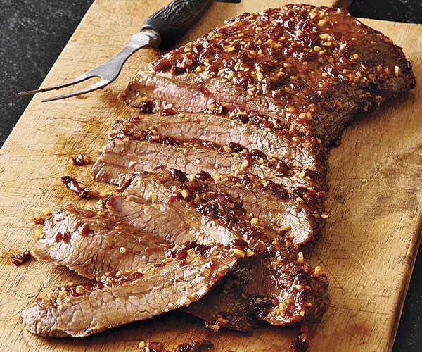 Honey-chipotle glazed flank steak