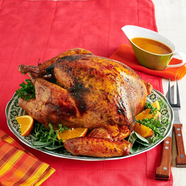 Honey-chipotle glazed turkey with gravy
