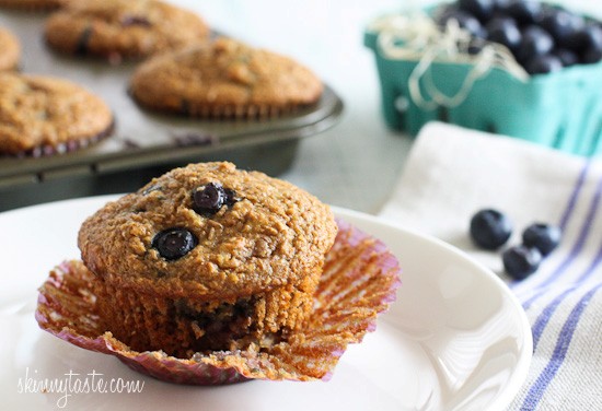 Honey coconut blueberry bran muffins