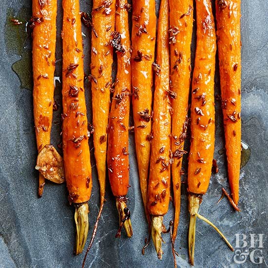 Honey-cumin roasted carrots
