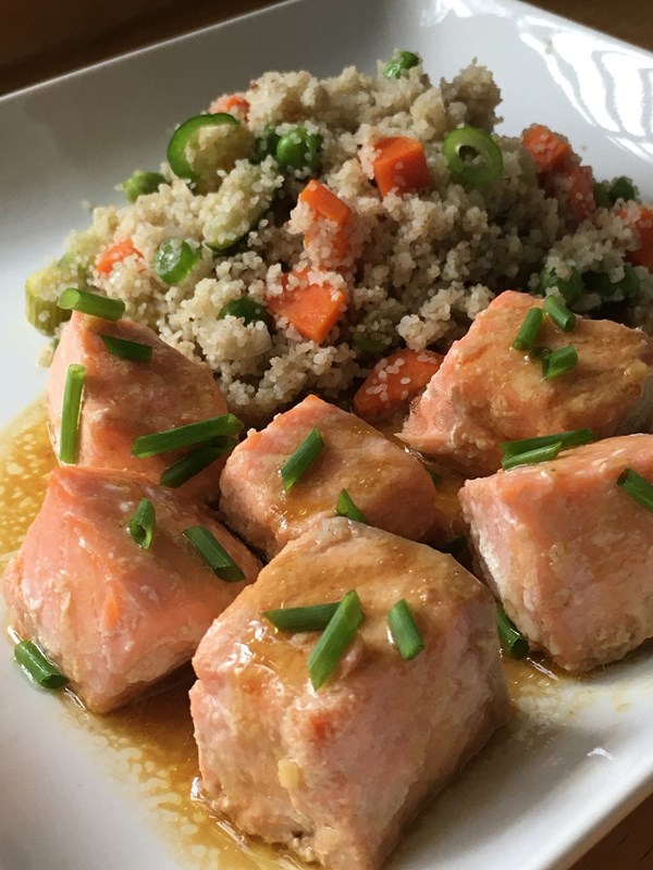 Honey-Dijon salmon bites