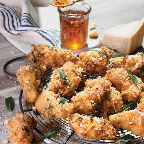 Honey-drizzled chicken wings