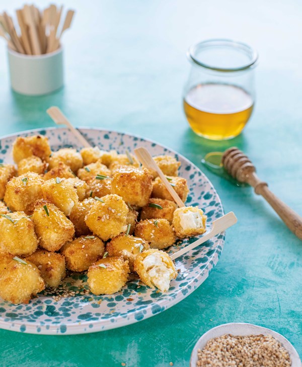 Honey feta cubes with rosemary