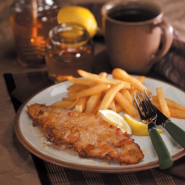 Honey-fried walleye