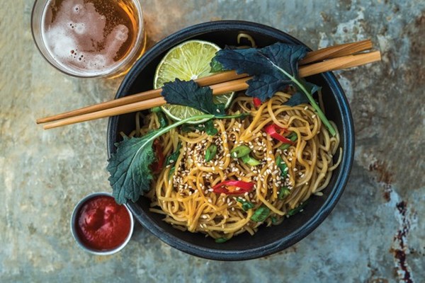 Honey-garlic noodles