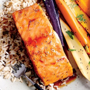 Honey-ginger glazed salmon