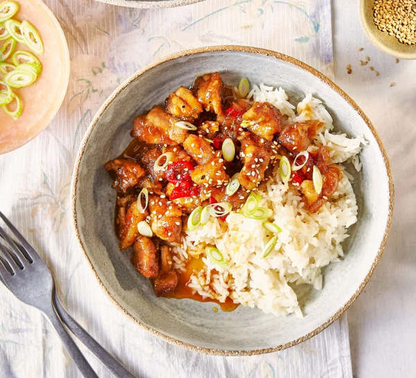 Honey-glazed chicken