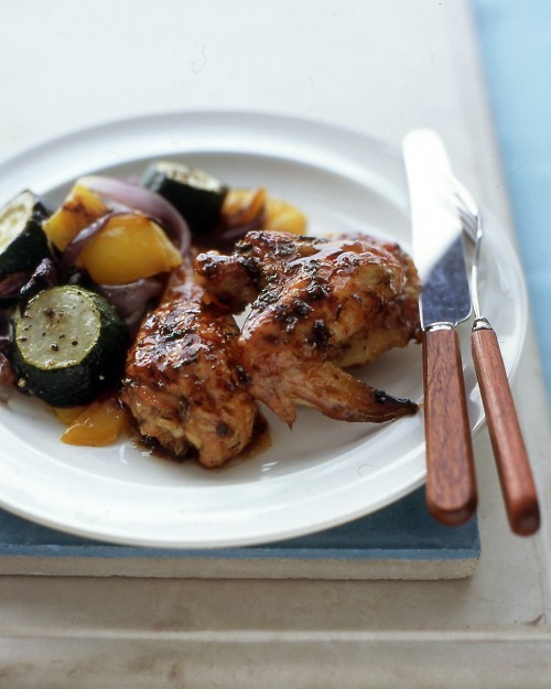 Honey-glazed chicken