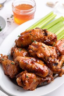 Honey glazed chicken wings