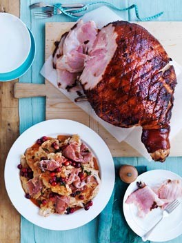 Honey-glazed ham