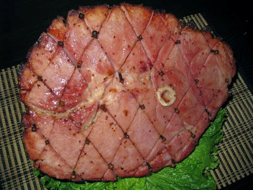 Honey glazed ham