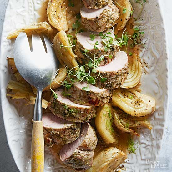 Honey-glazed pork & fennel