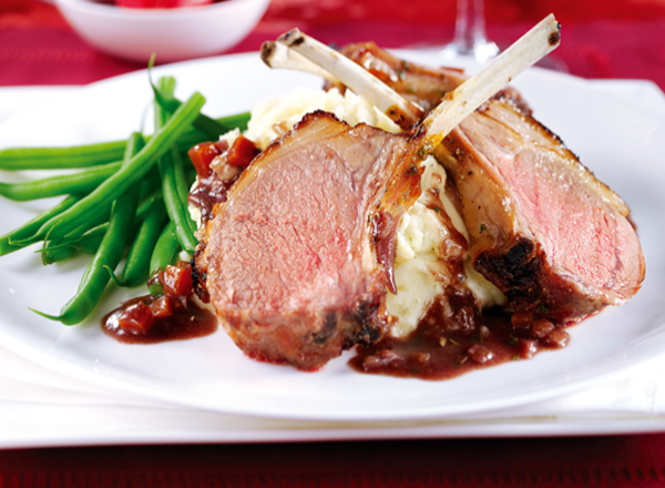 Honey-glazed rack of lamb