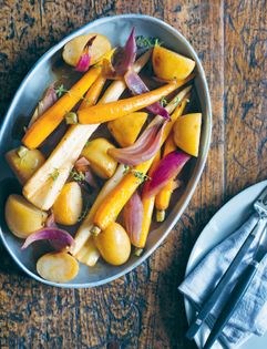 Honey-glazed roasted vegetables
