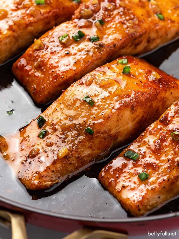 Honey glazed salmon