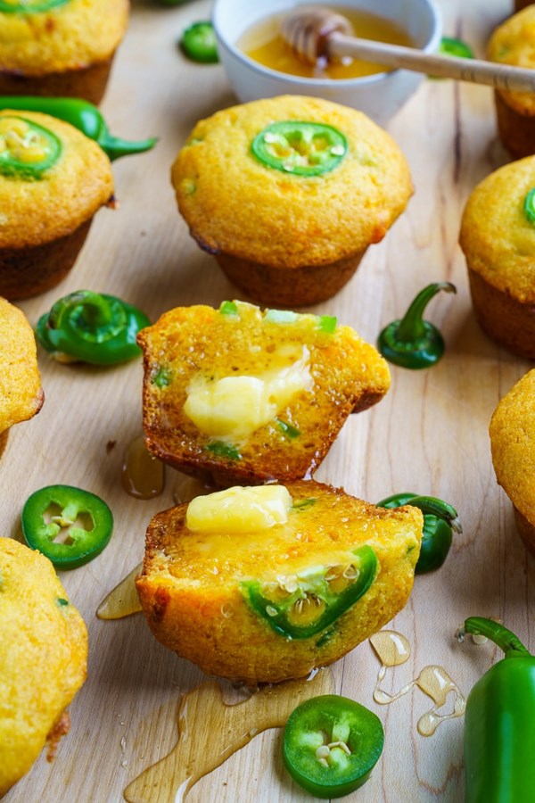 Honey jalapeno cornbread muffins