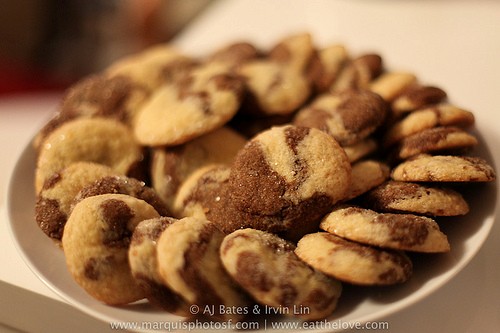 Honey lemon ginger molasses marble cookies