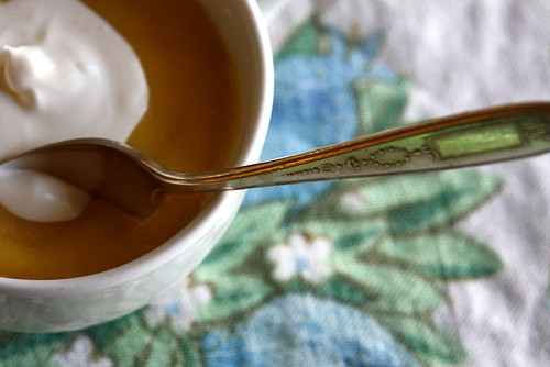 Honey-lime curd with creme fraiche