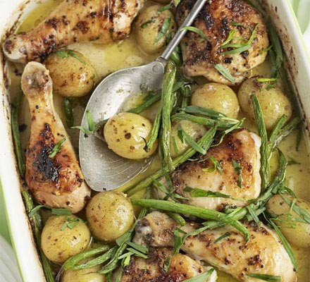 Honey, mustard and crème fraîche baked chicken