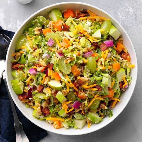 Honey-mustard Brussels sprouts salad