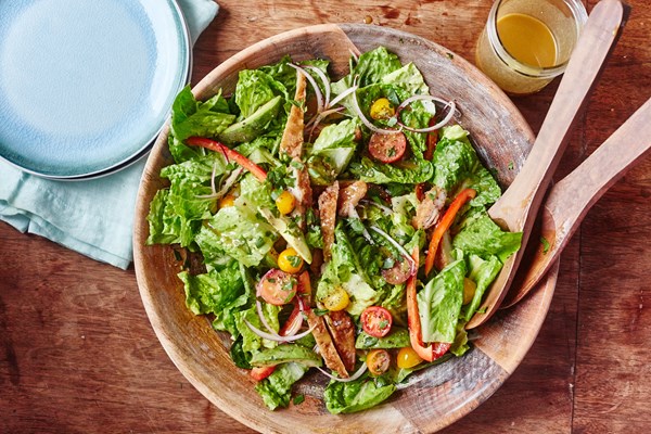 Honey mustard chicken tender salad