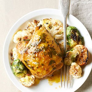 Honey-mustard chicken with cauliflower