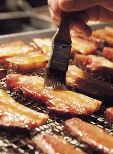 Honey mustard–glazed bacon