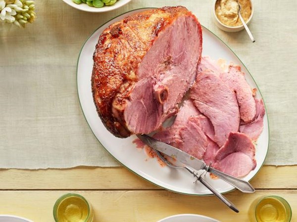 Honey mustard-glazed ham