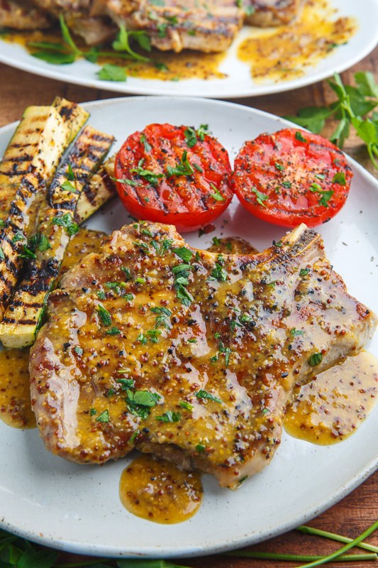 Honey mustard grilled pork chops