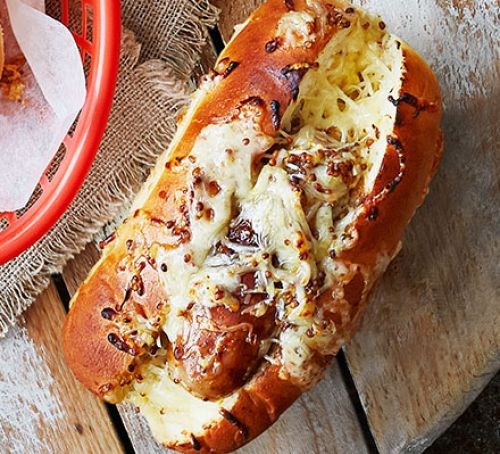 Honey-mustard hot dogs