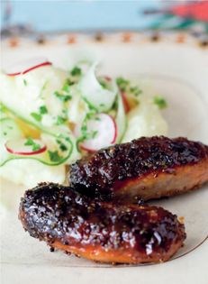 Honey mustard sausages