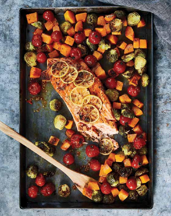 Honey-mustard sheet-pan salmon
