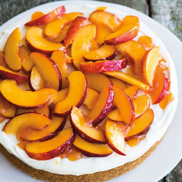 Honey-nectarine cheesecake