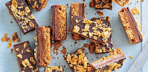 Honey nut cornflake and caramel bars