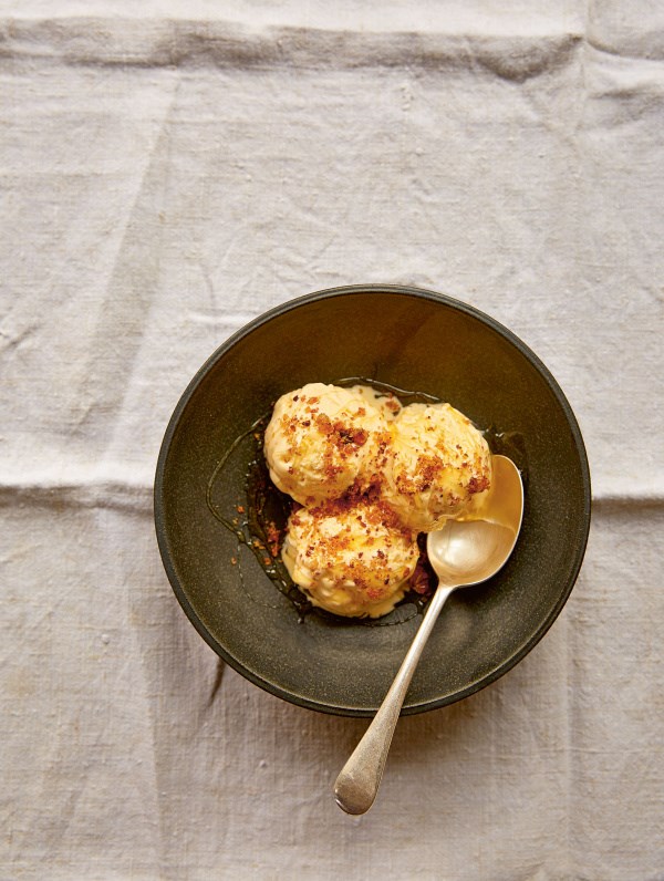 Honey on toast ice cream