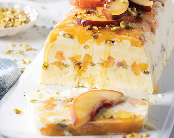 Honey-peach ice cream cake