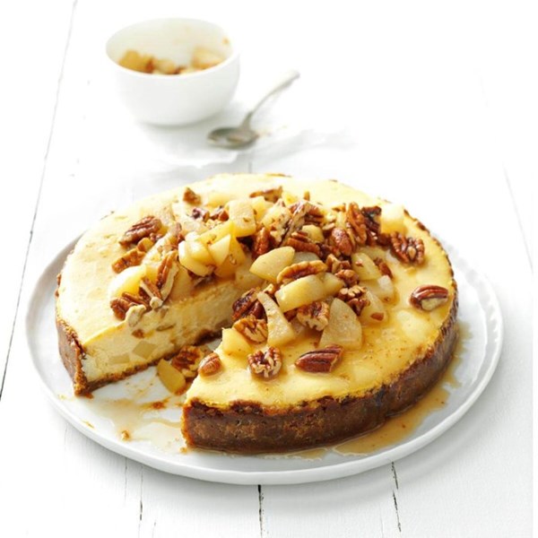 Honey pear cheesecake