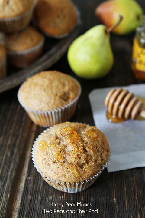 Honey pear muffins
