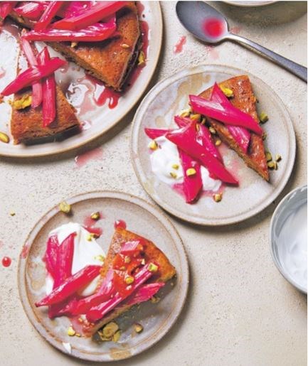 Honey, pistachio & cardamom cake
