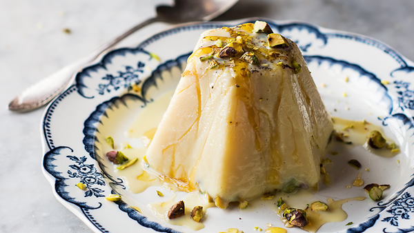 Honey, pistachio and saffron kulfi