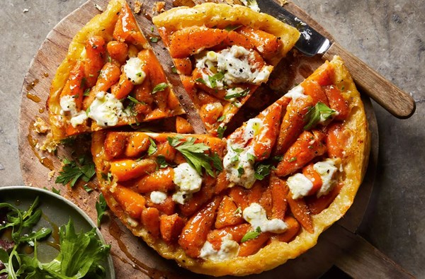Honey roast carrot & goat's cheese Tatin