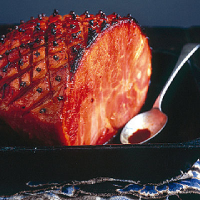 Honey-roast ham with Cumberland sauce